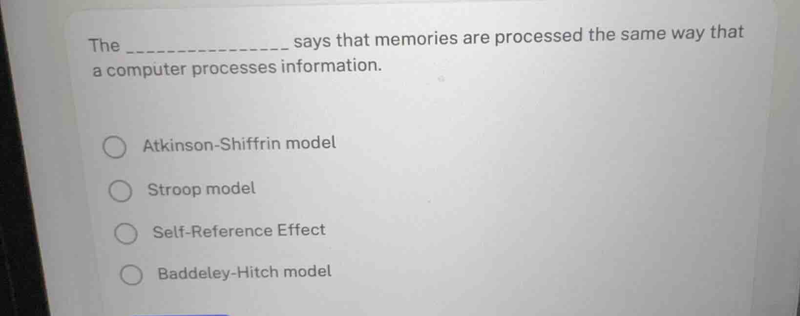 the _______________ says that memories are processed the same way that …