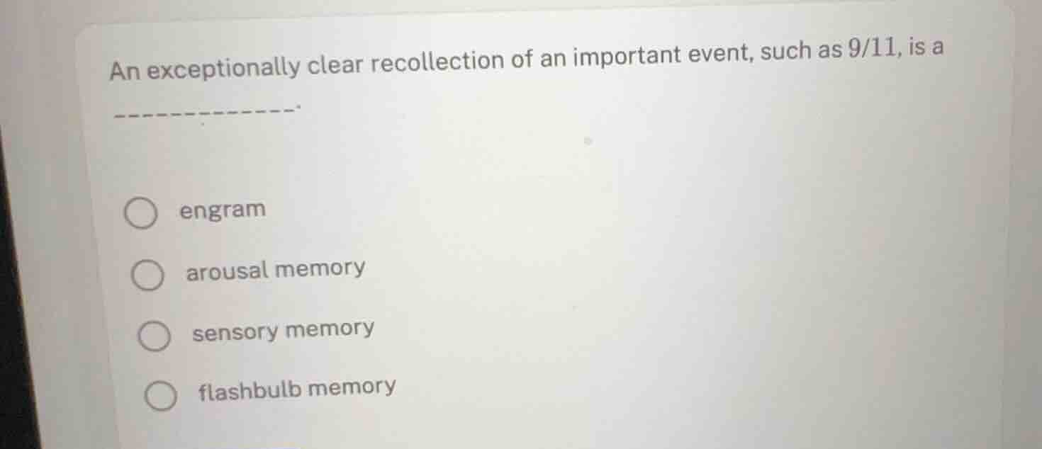 an exceptionally clear recollection of an important event, such as 9/11…