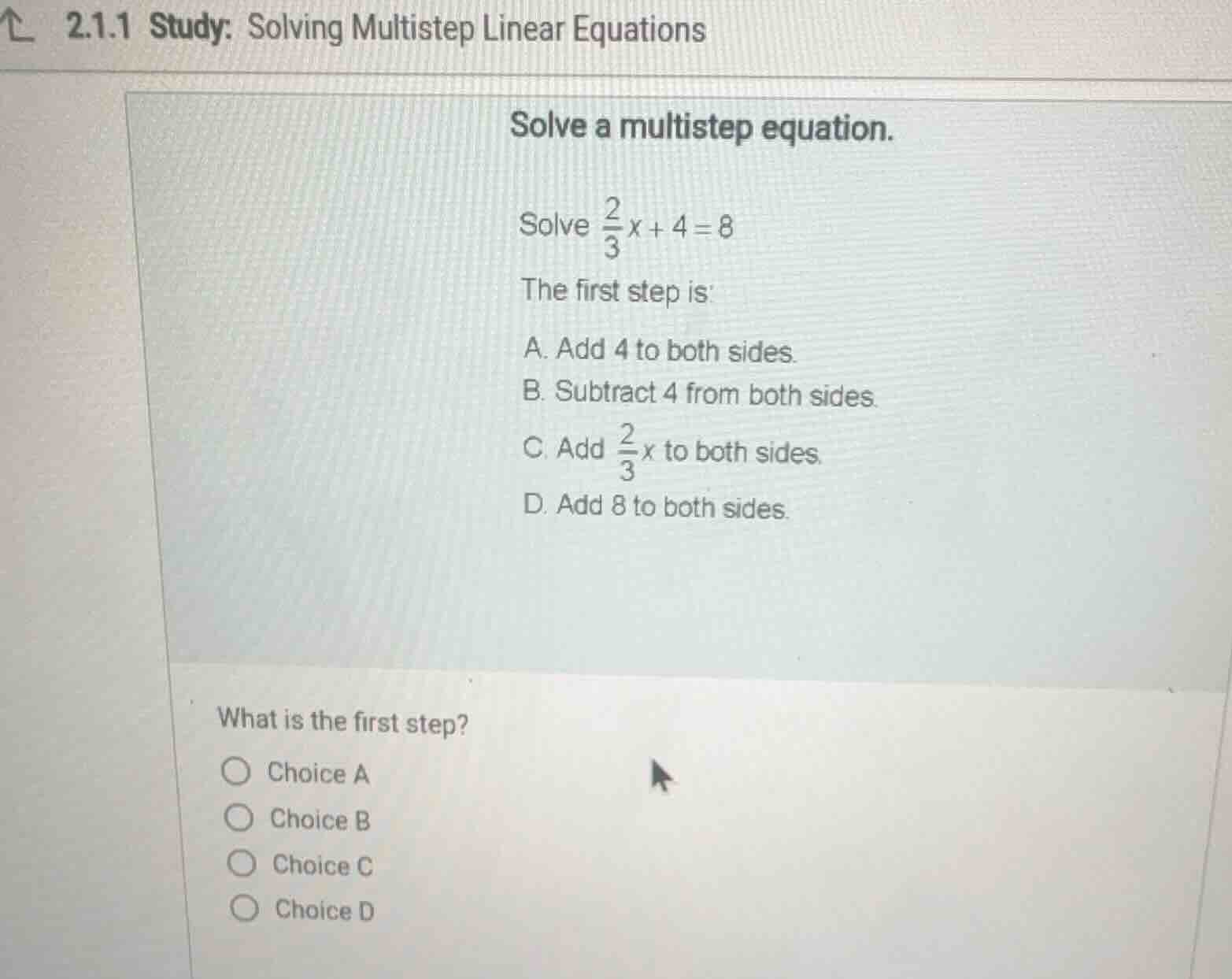 2.1.1 study: solving multistep linear equations solve a multistep equat…