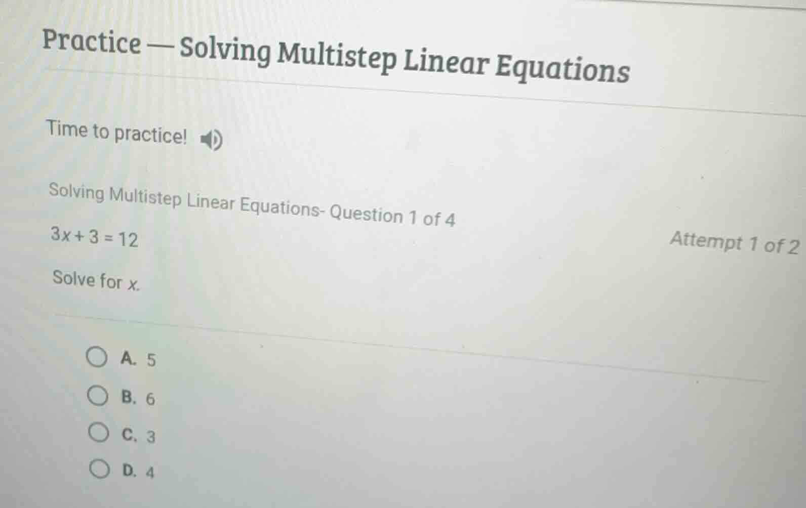 practice - solving multistep linear equations time to practice! solving…