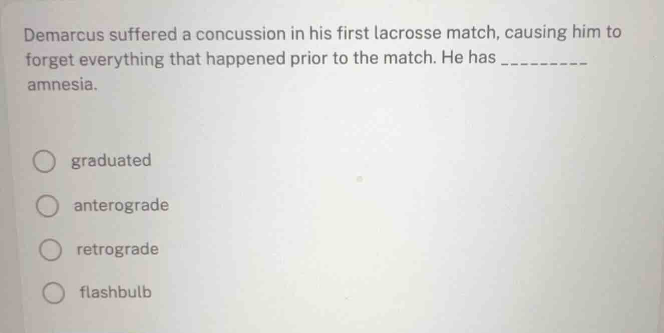 demarcus suffered a concussion in his first lacrosse match, causing him…