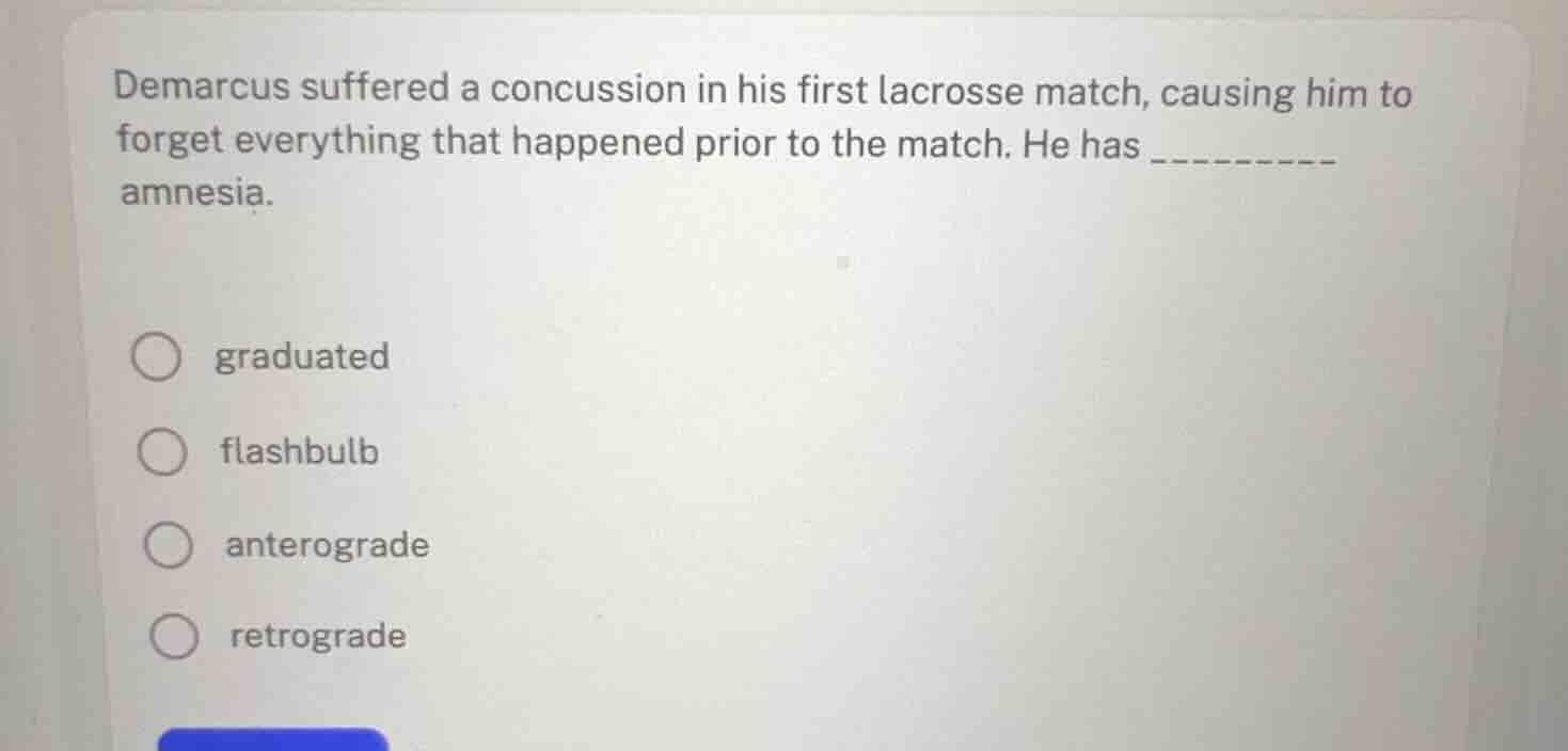 demarcus suffered a concussion in his first lacrosse match, causing him…