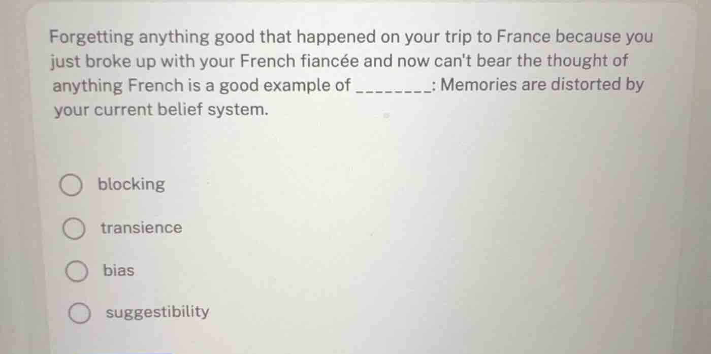 forgetting anything good that happened on your trip to france because y…