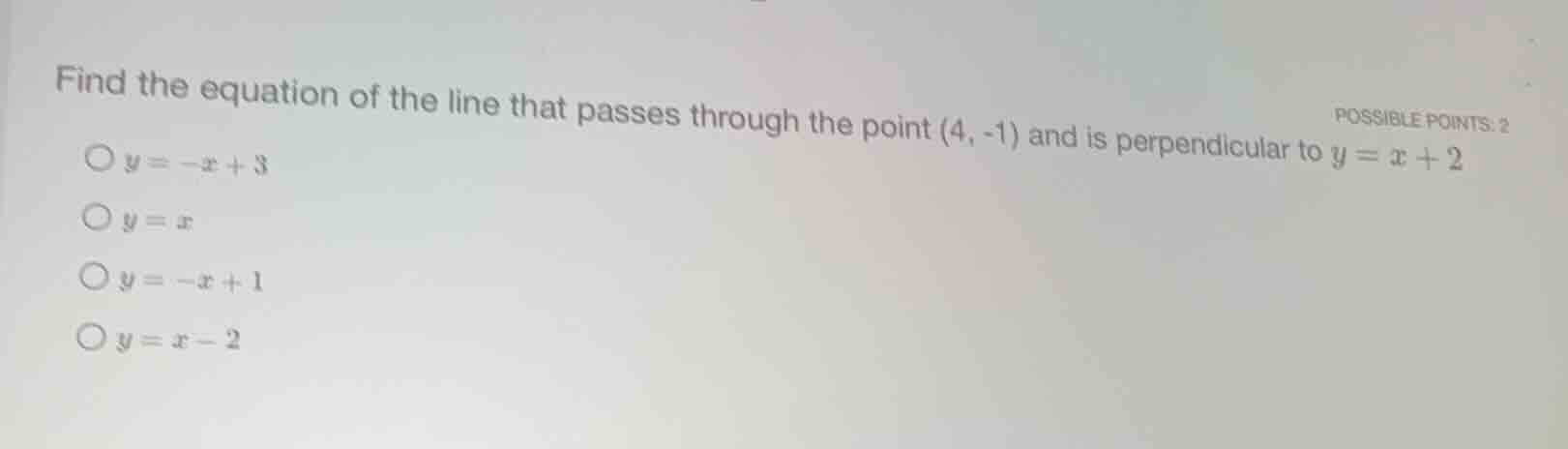find the equation of the line that passes through the point \\((4, -1)\…