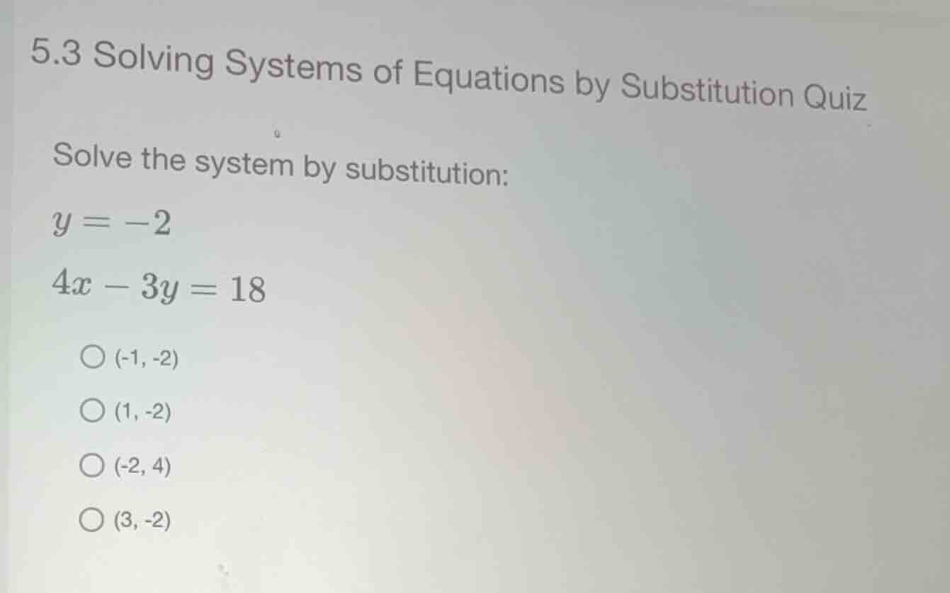 5.3 solving systems of equations by substitution quiz solve the system …