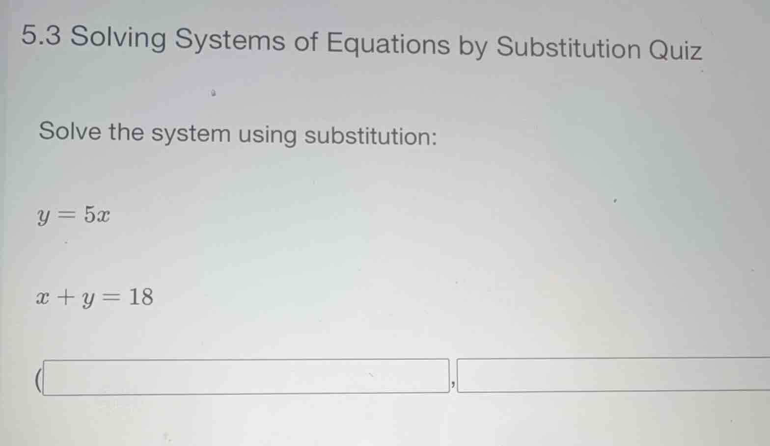 5.3 solving systems of equations by substitution quiz solve the system …