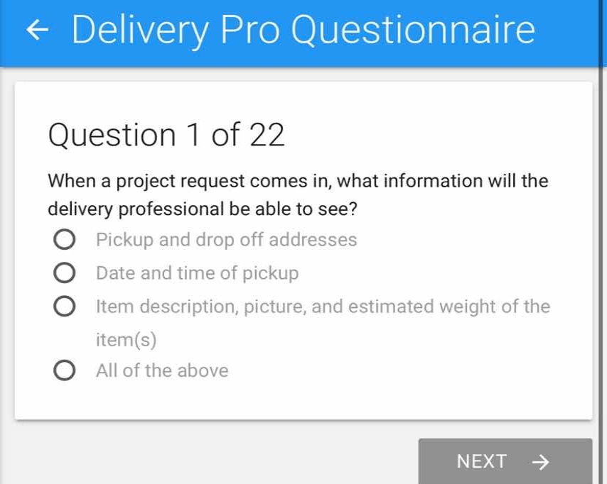 question 1 of 22 when a project request comes in, what information will…