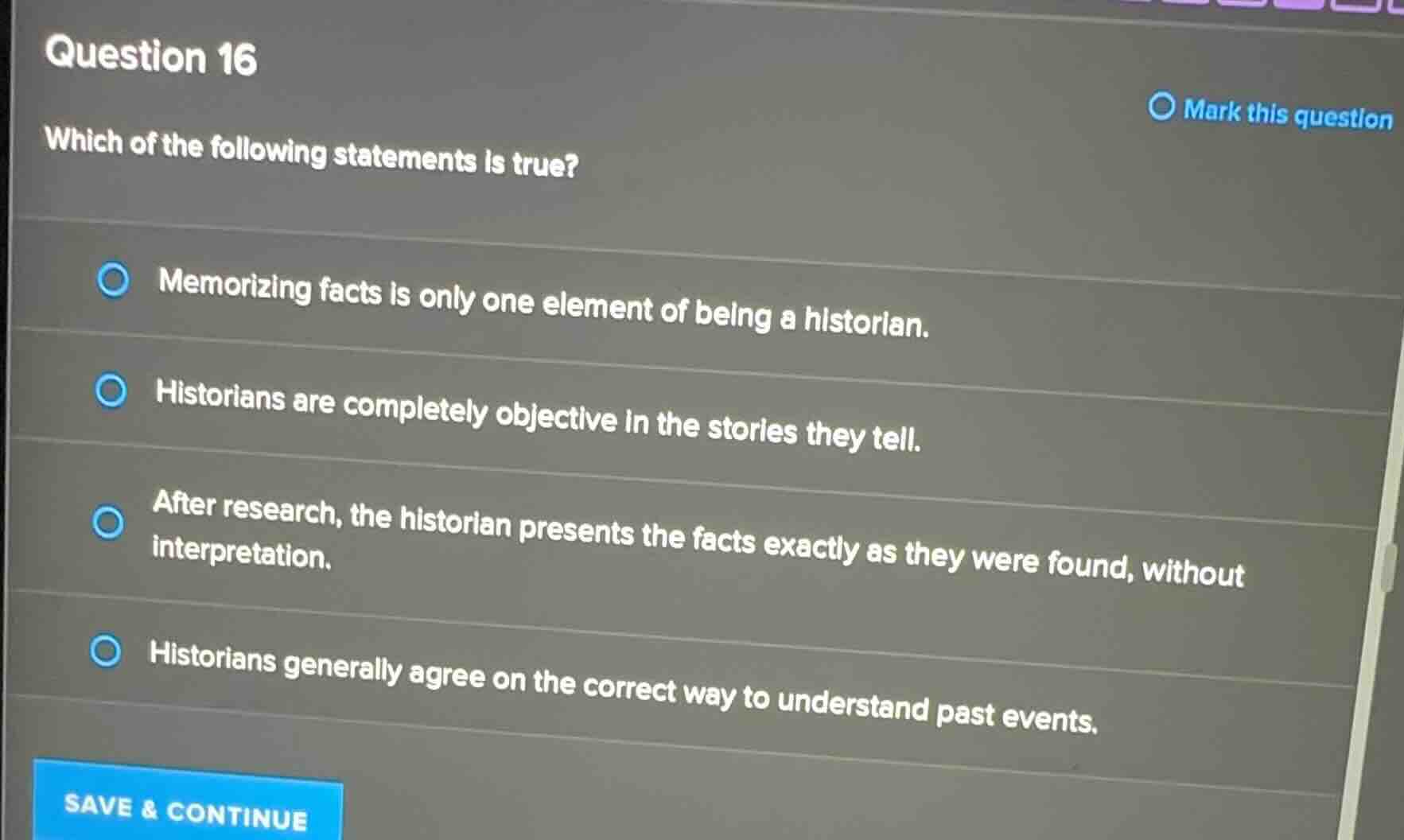 question 16 which of the following statements is true? - memorizing fac…