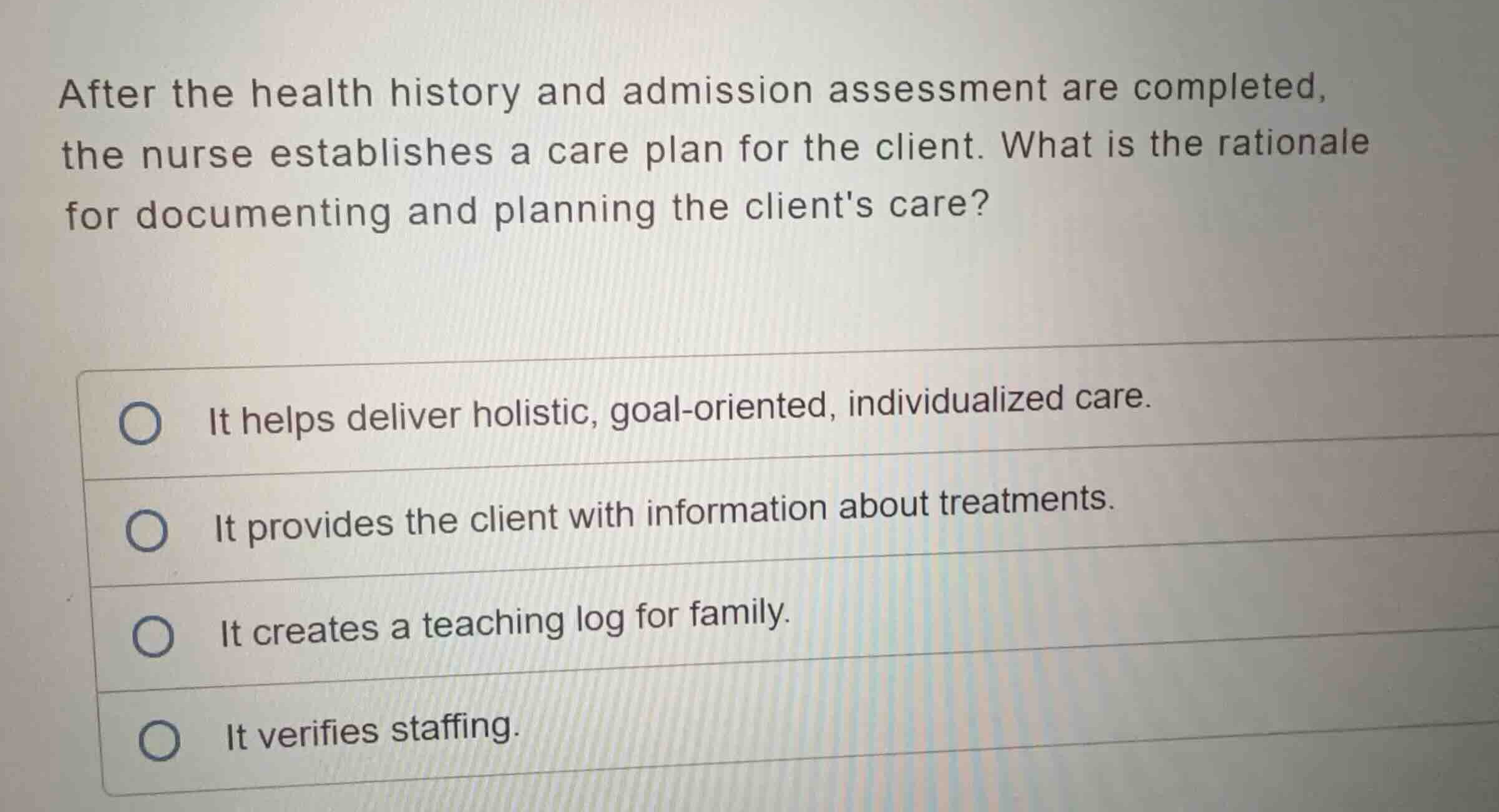 after the health history and admission assessment are completed, the nu…