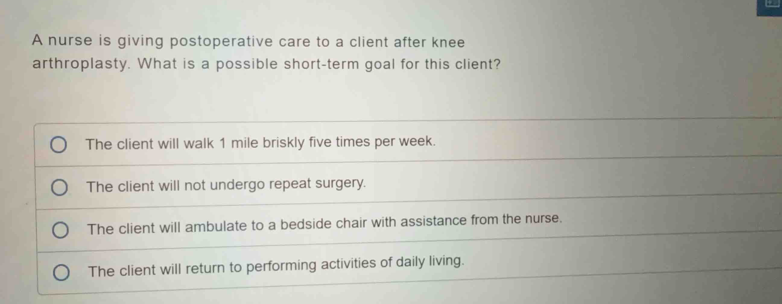 a nurse is giving postoperative care to a client after knee arthroplast…