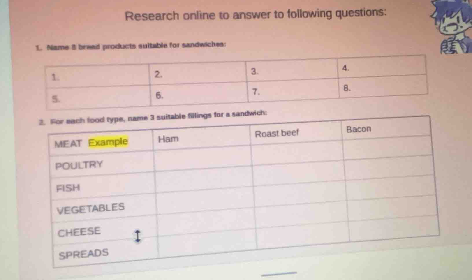 research online to answer to following questions: 1. name 8 bread produ…