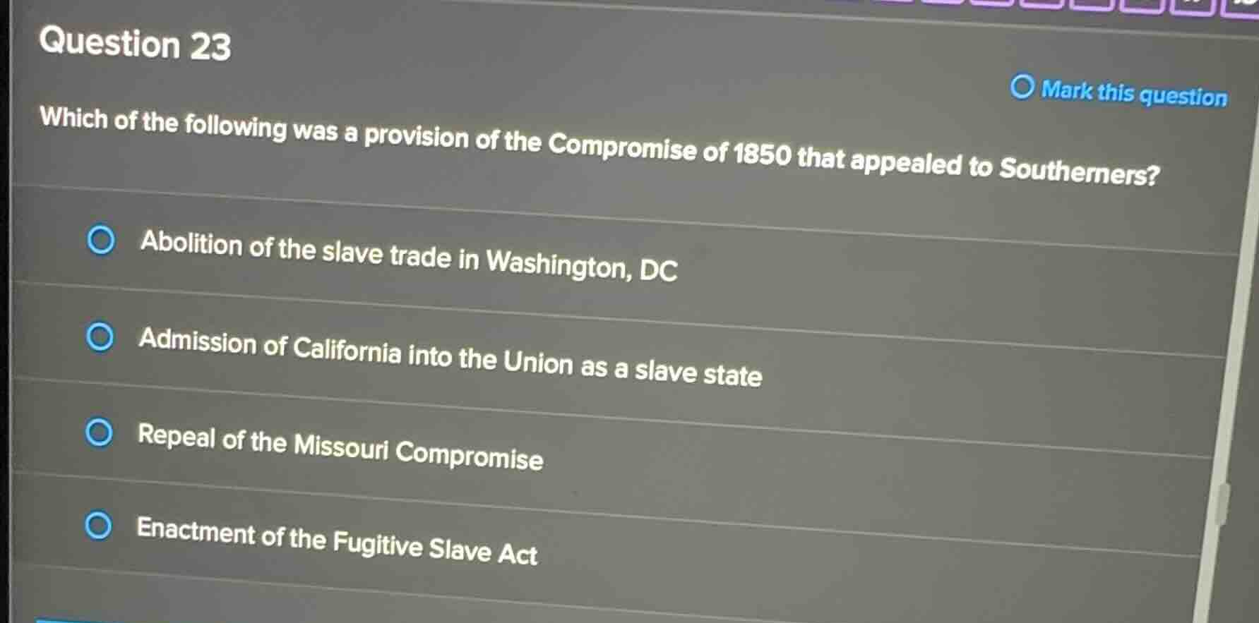 question 23 which of the following was a provision of the compromise of…