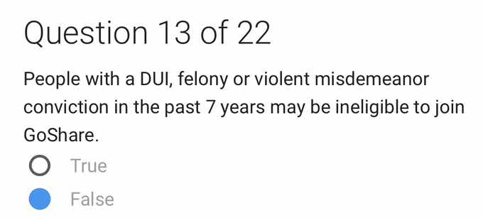 question 13 of 22 people with a dui, felony or violent misdemeanor conv…