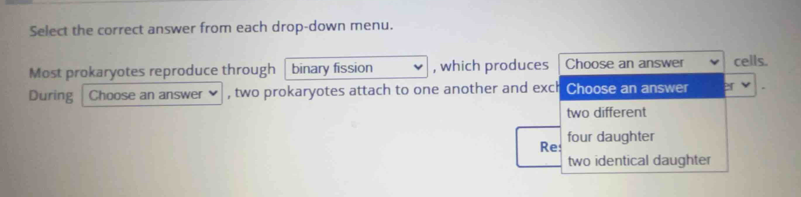 select the correct answer from each drop-down menu. most prokaryotes re…