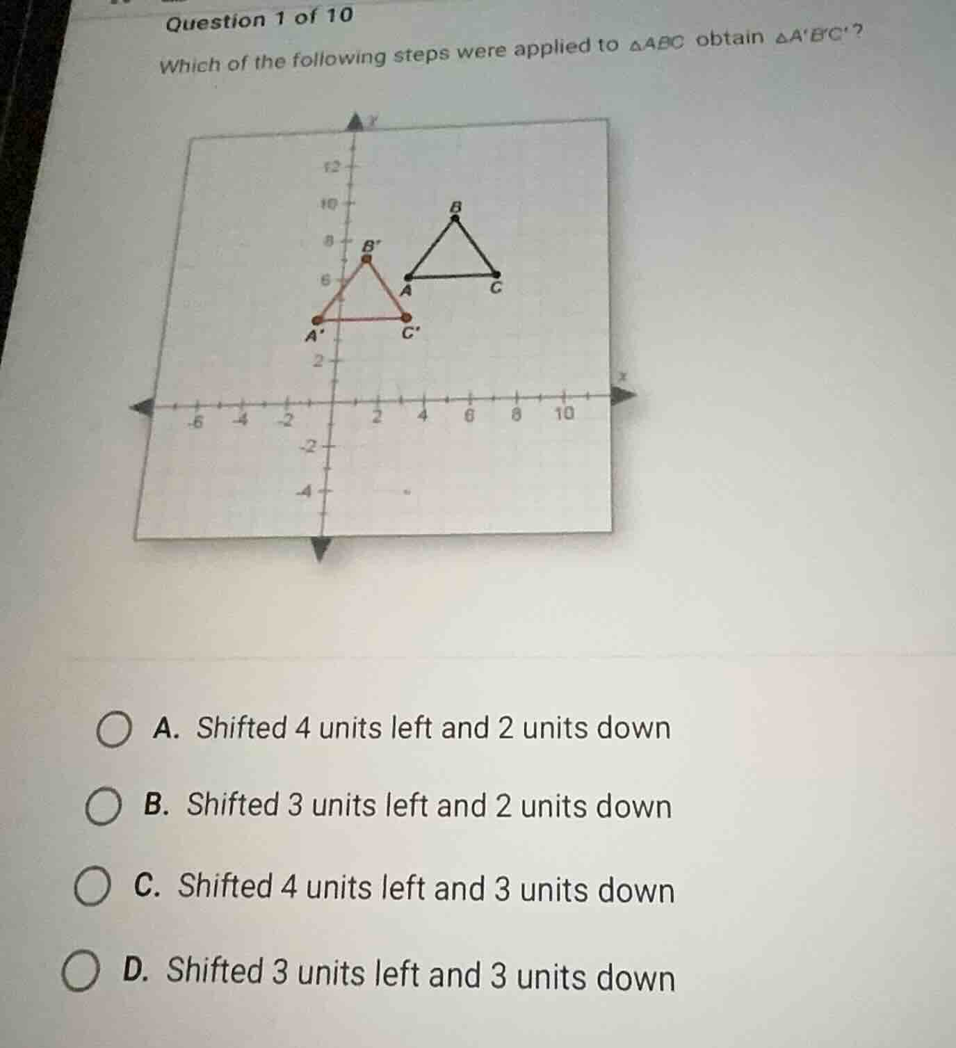 question 1 of 10 which of the following steps were applied to \\(\\delt…