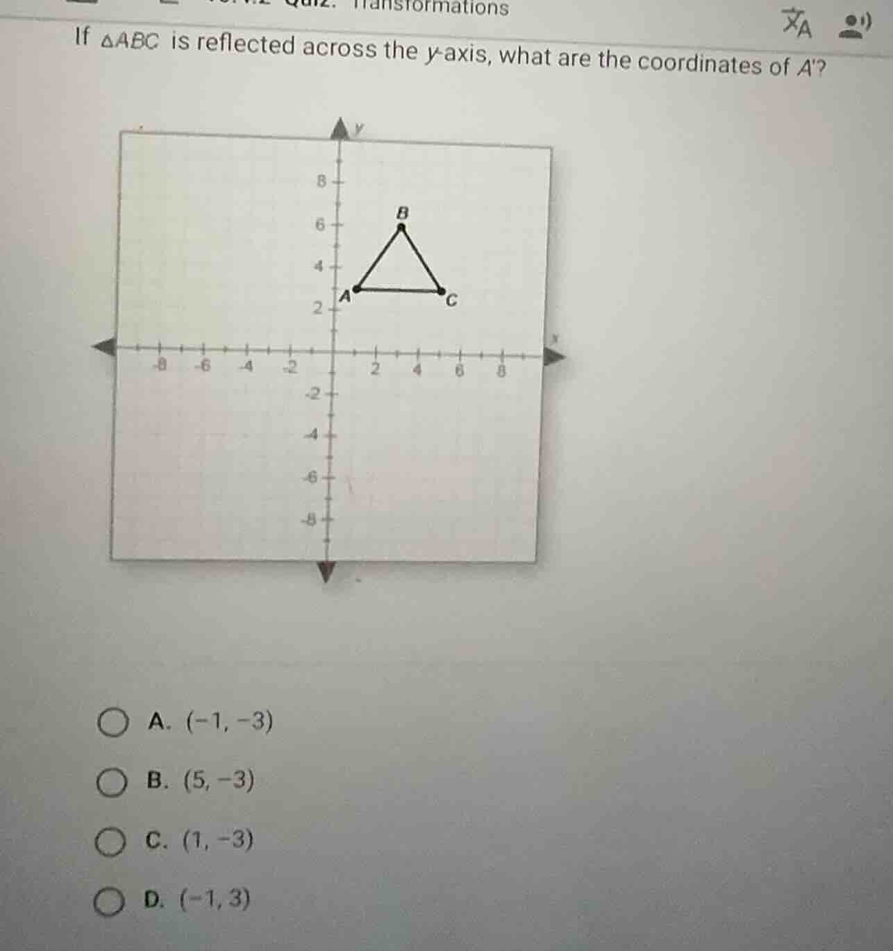 if \\(\\delta abc\\) is reflected across the \\(y\\)-axis, what are the…