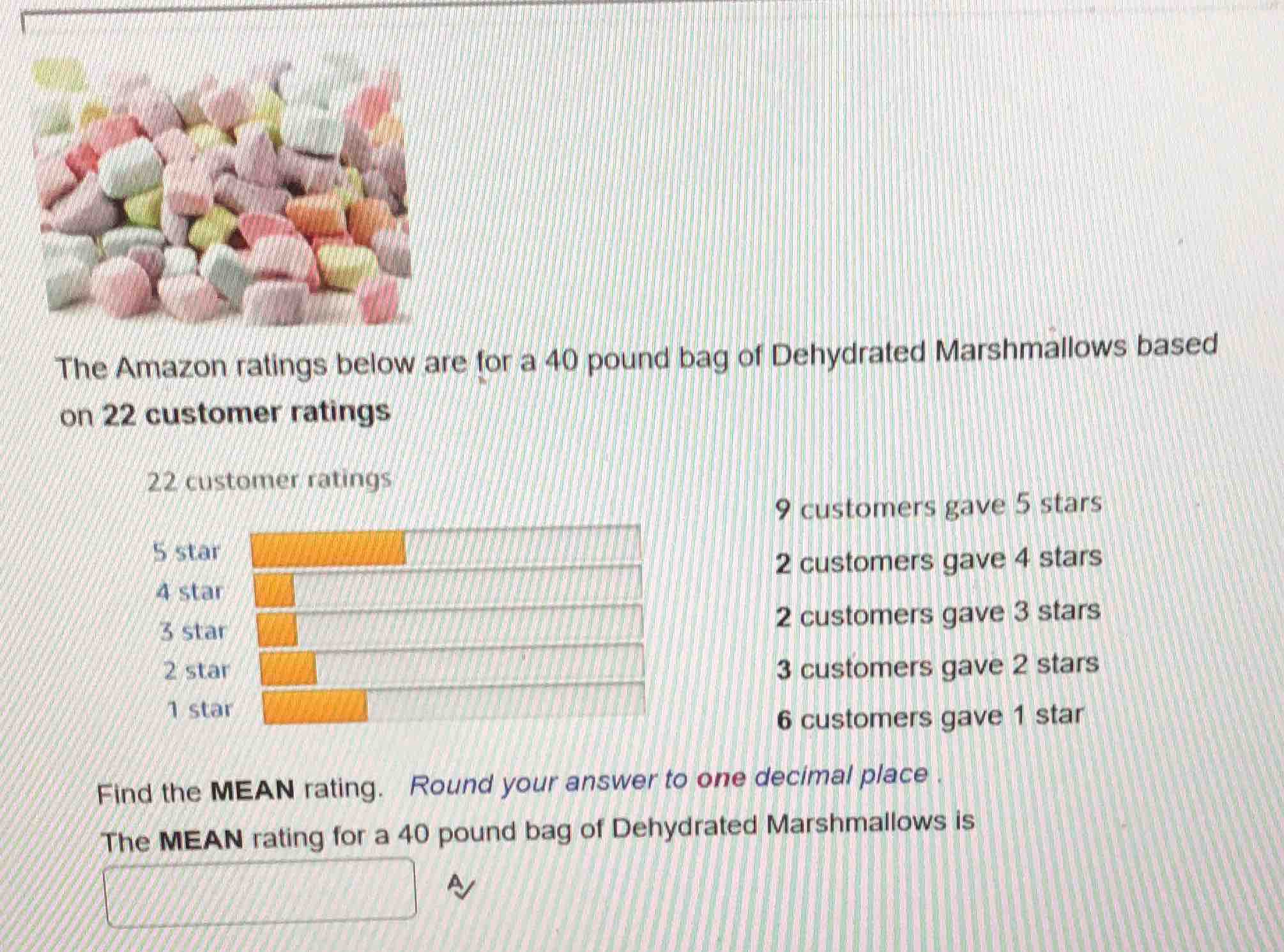 the amazon ratings below are for a 40 pound bag of dehydrated marshmall…