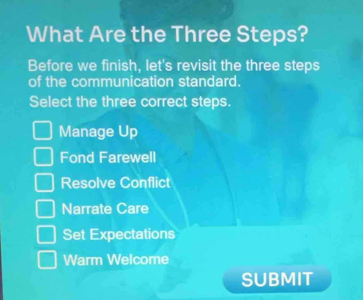 what are the three steps? before we finish, lets revisit the three step…