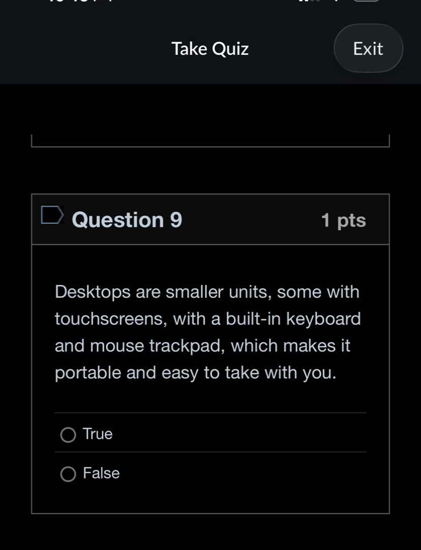 question 9 desktops are smaller units, some with touchscreens, with a b…