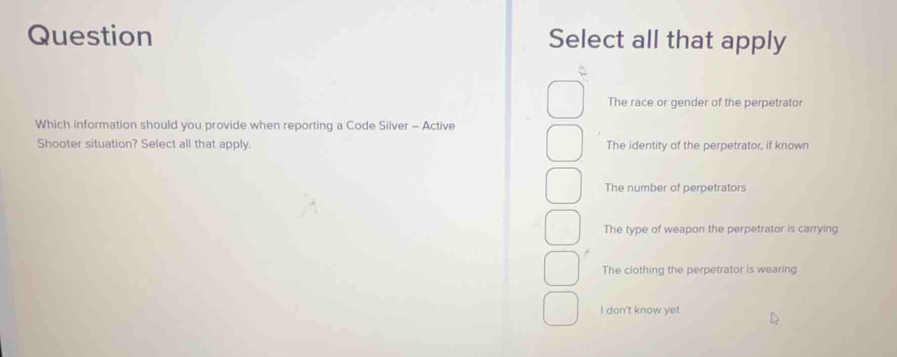 question which information should you provide when reporting a code sil…
