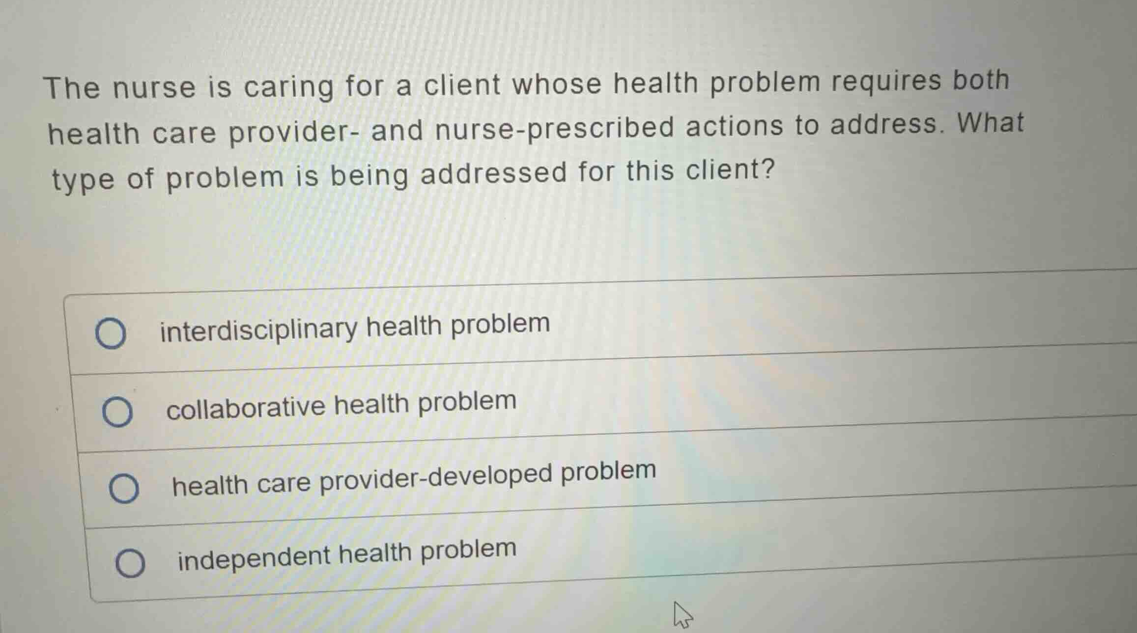 the nurse is caring for a client whose health problem requires both hea…