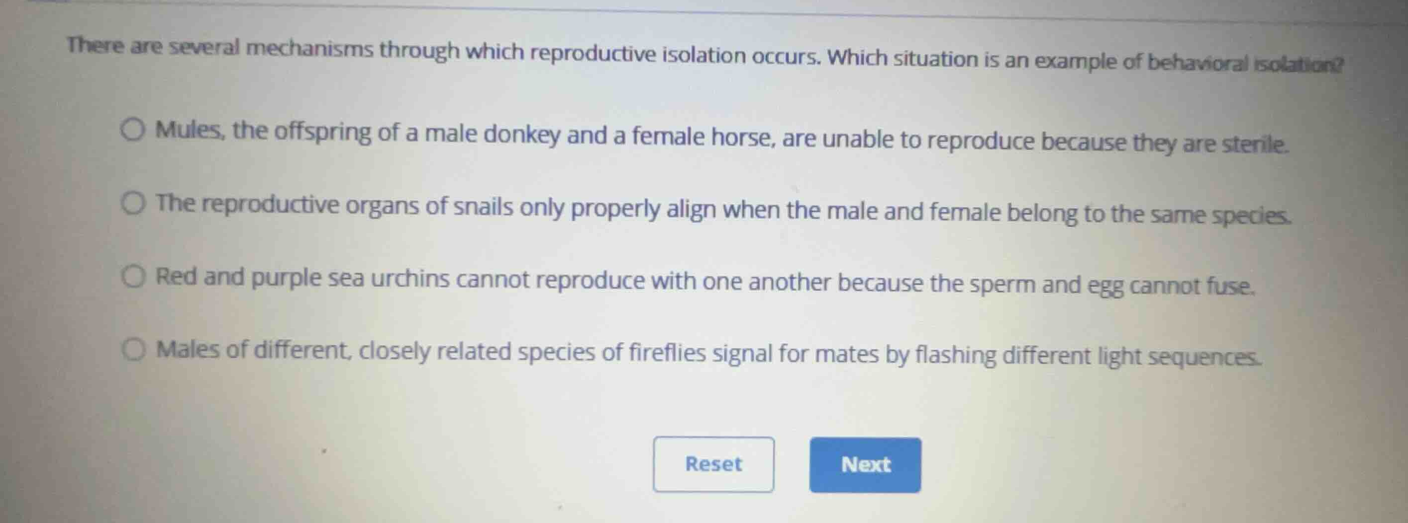 there are several mechanisms through which reproductive isolation occur…