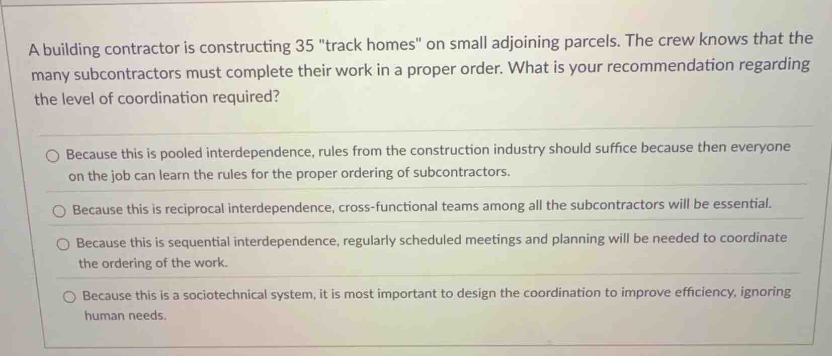 a building contractor is constructing 35 \track homes\ on small adjoini…