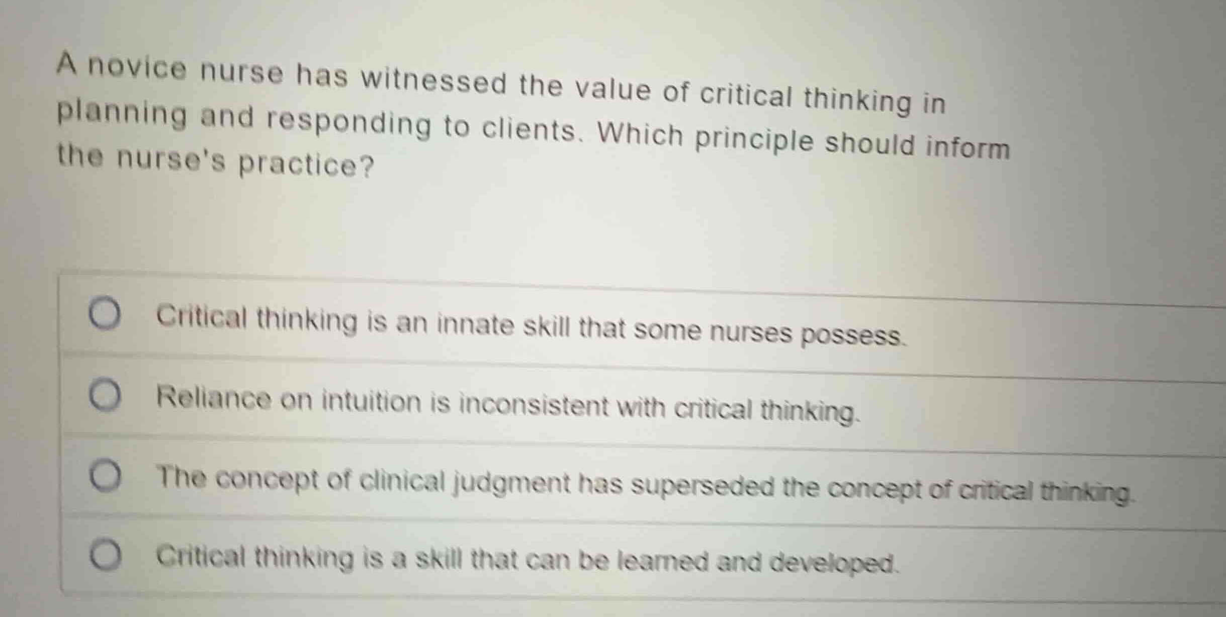 a novice nurse has witnessed the value of critical thinking in planning…
