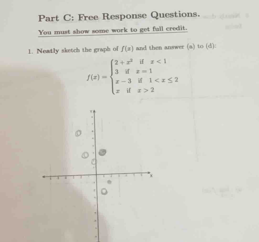 part c: free response questions. you must show some work to get full cr…