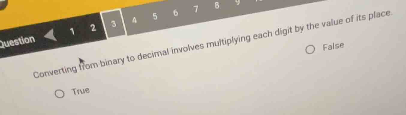 converting from binary to decimal involves multiplying each digit by th…