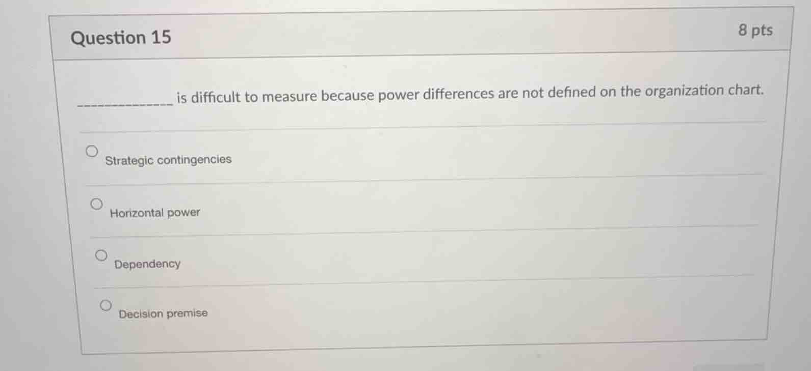 question 15 8 pts __________ is difficult to measure because power diff…