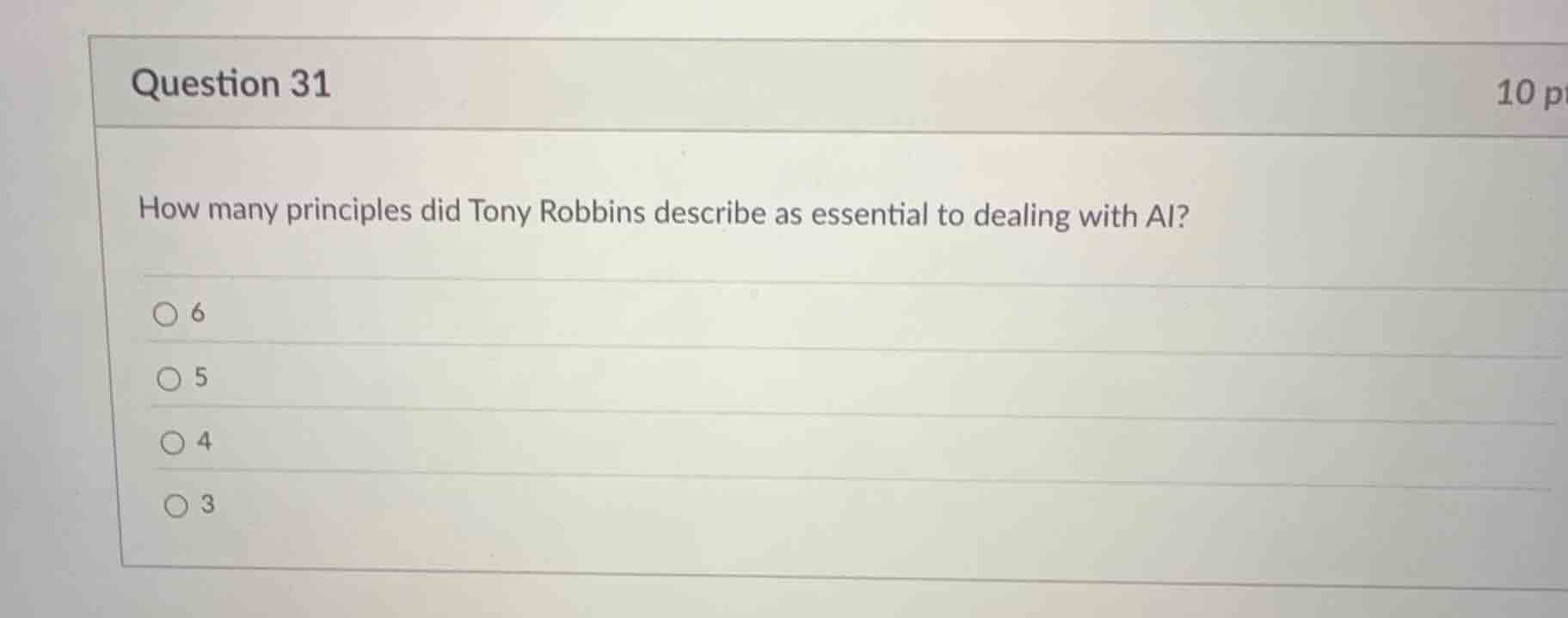 question 31 how many principles did tony robbins describe as essential …