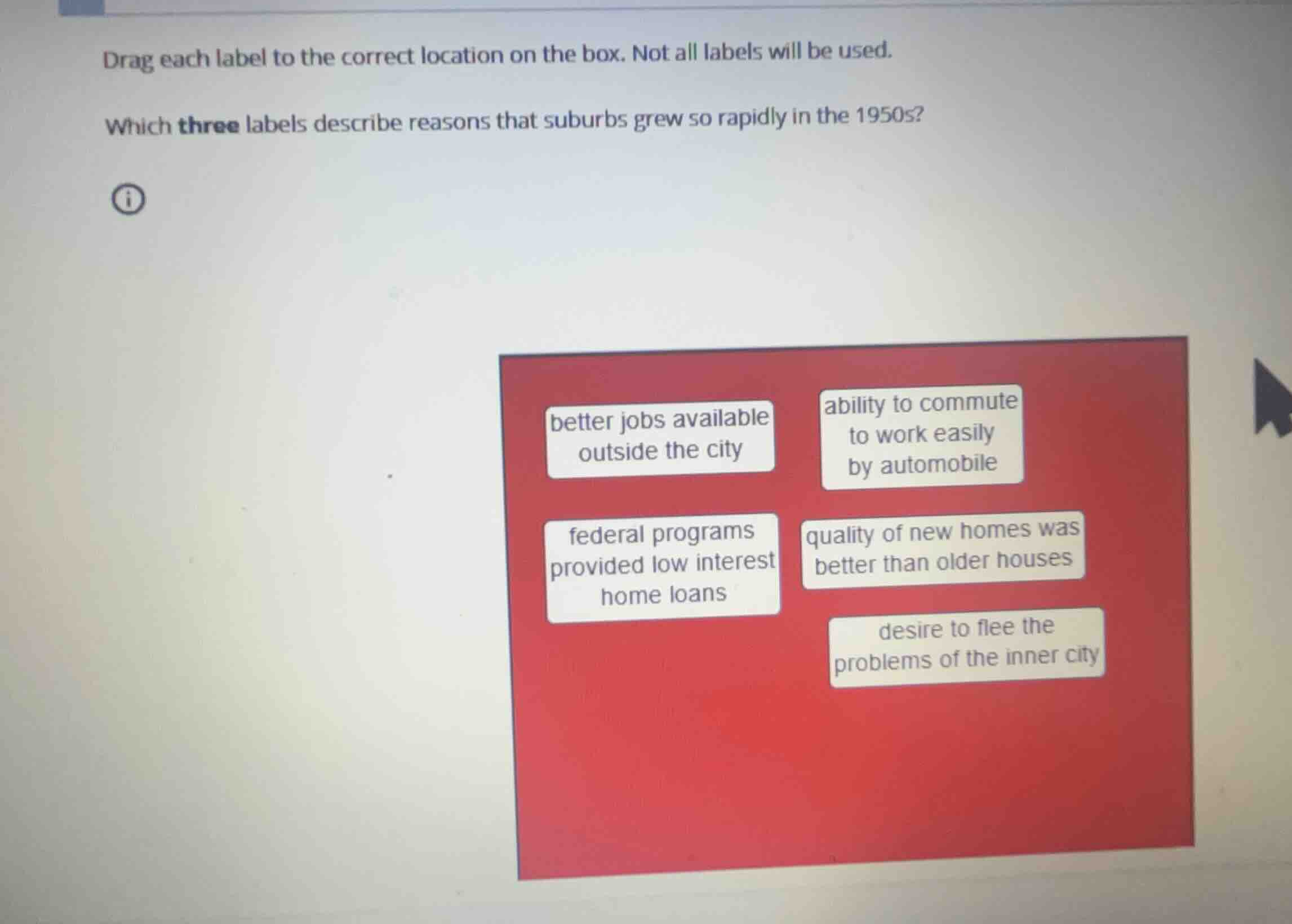 drag each label to the correct location on the box. not all labels will…