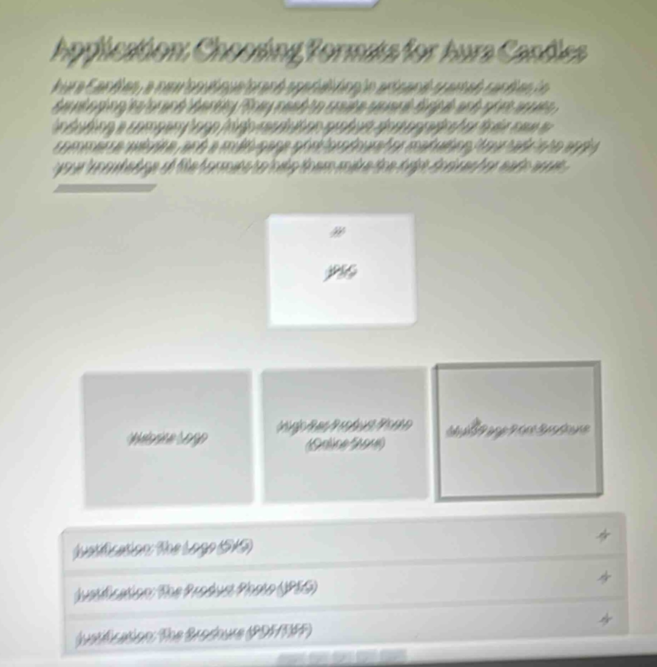application: choosing formats for aura candles aura candles, a new bout…