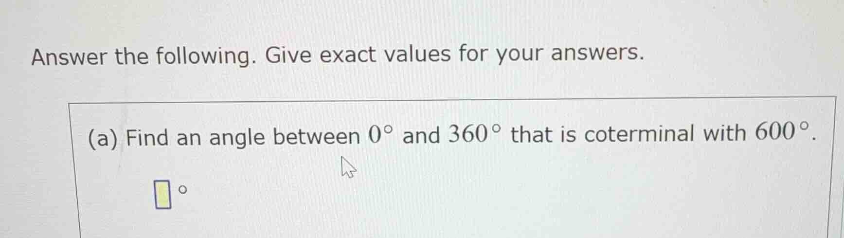answer the following. give exact values for your answers. (a) find an a…