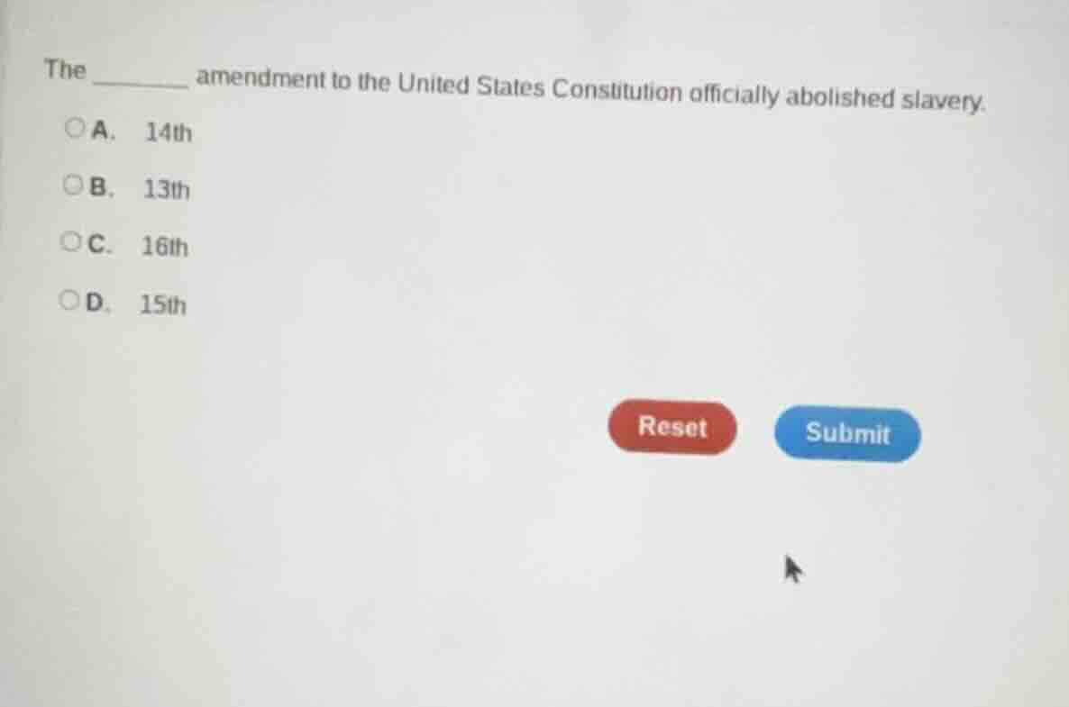 the ________ amendment to the united states constitution officially abo…