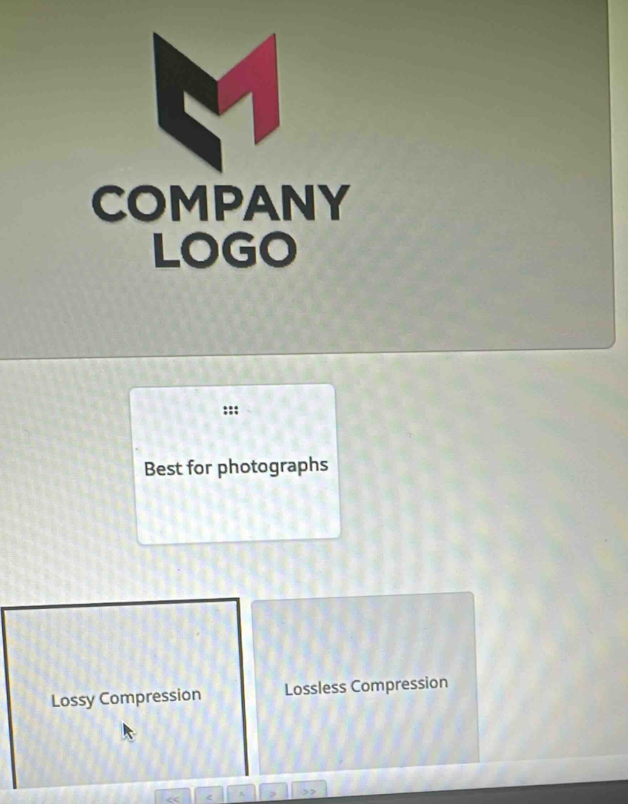 company logo best for photographs lossy compression lossless compression