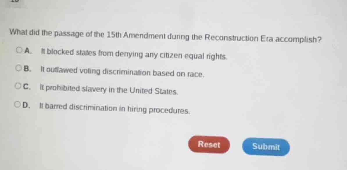 what did the passage of the 15th amendment during the reconstruction er…
