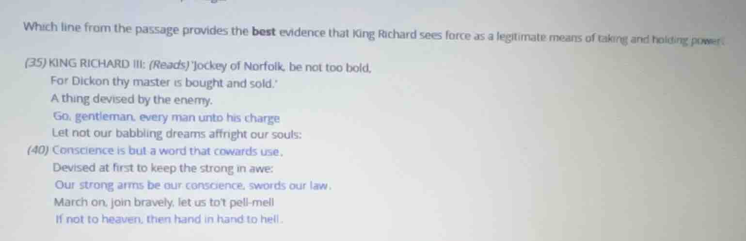 which line from the passage provides the best evidence that king richar…