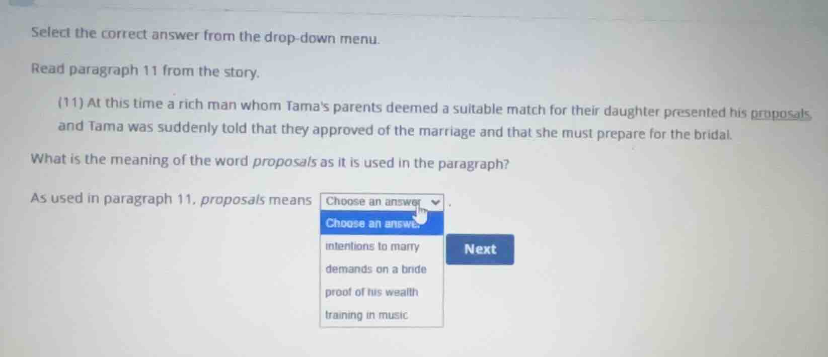 select the correct answer from the drop-down menu. read paragraph 11 fr…
