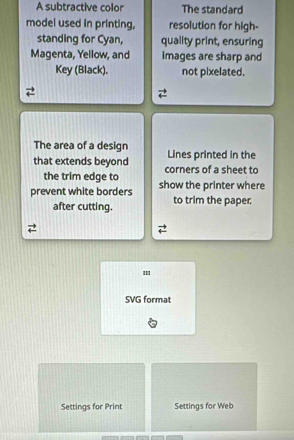 a subtractive color model used in printing, standing for cyan, magenta,…