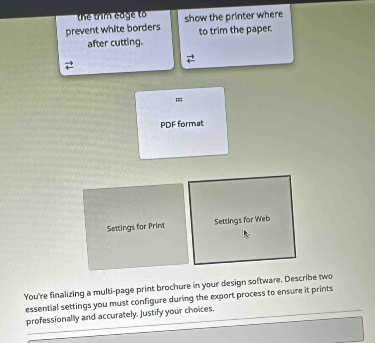youre finalizing a multi-page print brochure in your design software. d…