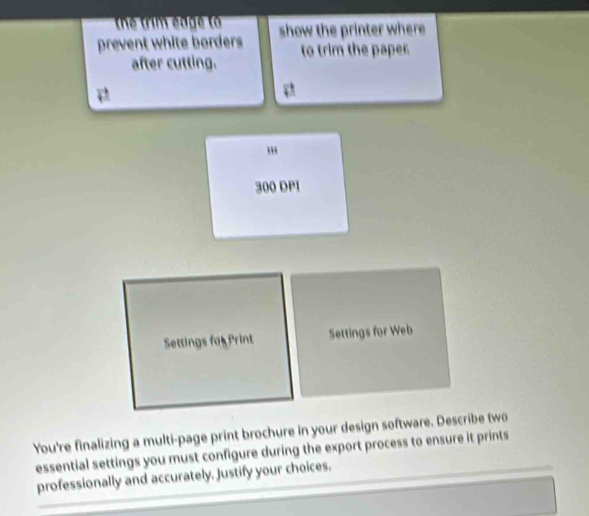 youre finalizing a multi-page print brochure in your design software. d…