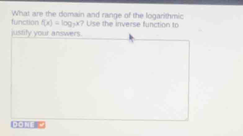 what are the domain and range of the logarithmic function \\(f(x) = \\l…