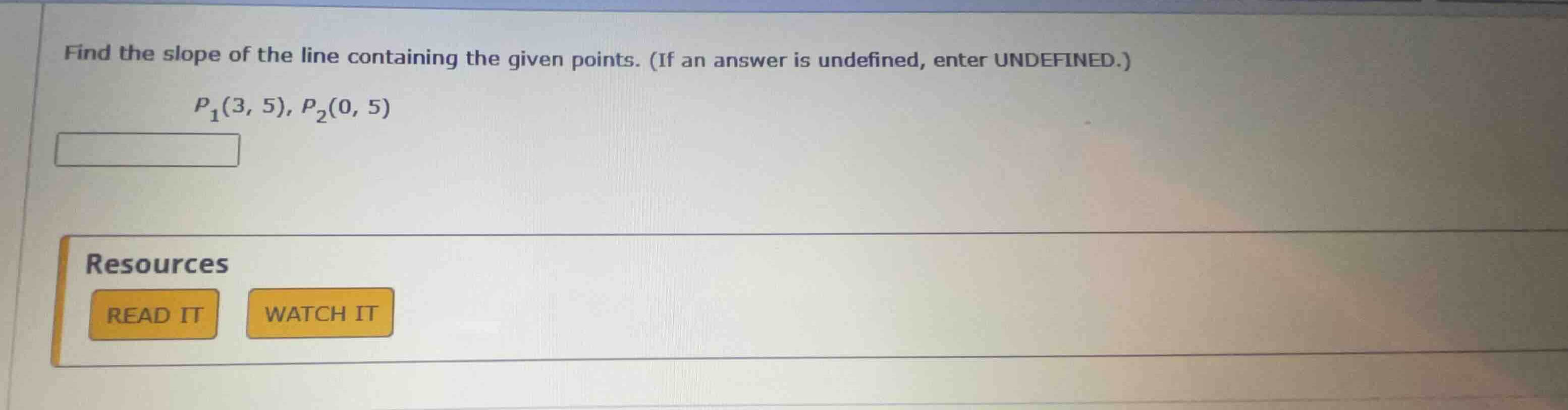 find the slope of the line containing the given points. (if an answer i…