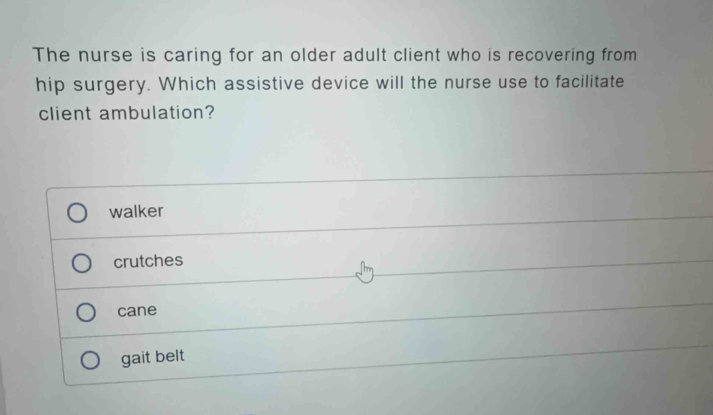 the nurse is caring for an older adult client who is recovering from hi…
