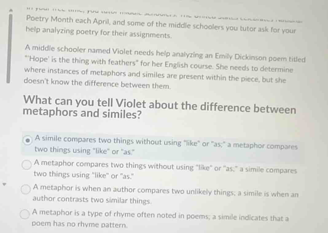 poetry month each april, and some of the middle schoolers you tutor ask…