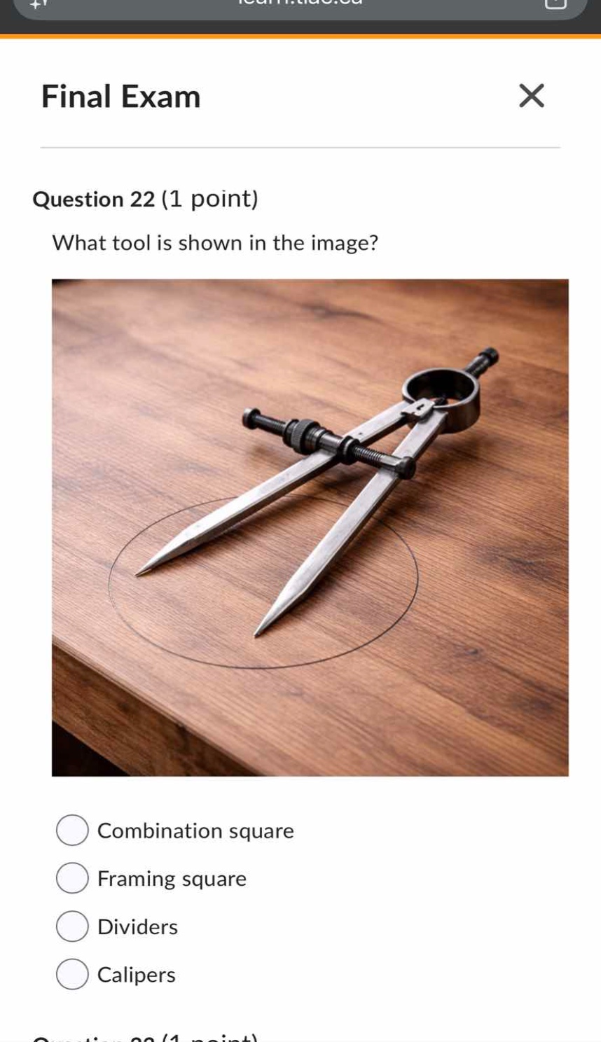 question 22 (1 point) what tool is shown in the image? combination squa…