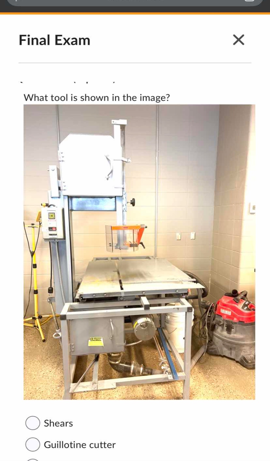 what tool is shown in the image? shears guillotine cutter