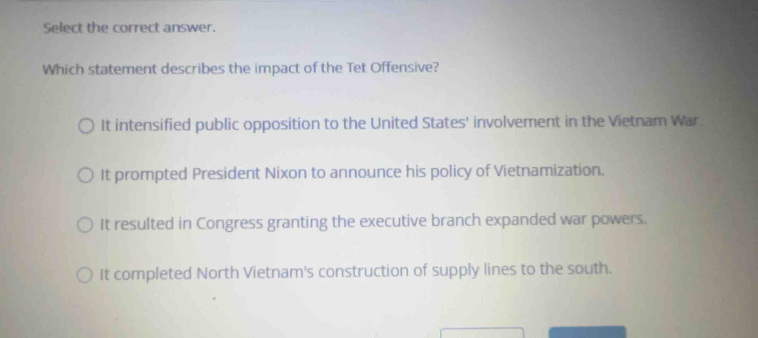 select the correct answer. which statement describes the impact of the …